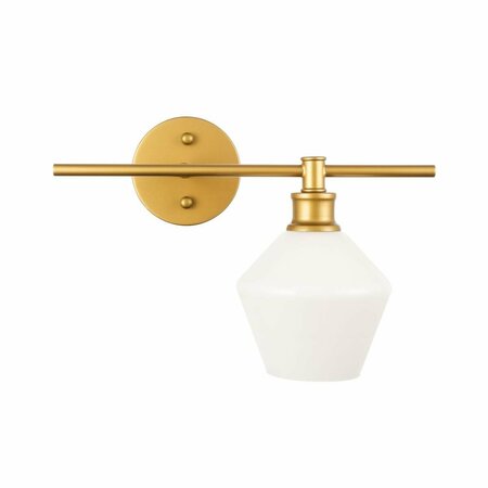 CLING Gene 1 Light Brass & Frosted White Glass Right Wall Sconce CL2943815